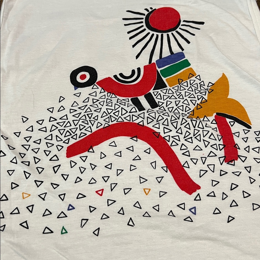 Vintage White Abstract Bird Tank Top - Picture 5 of 5
